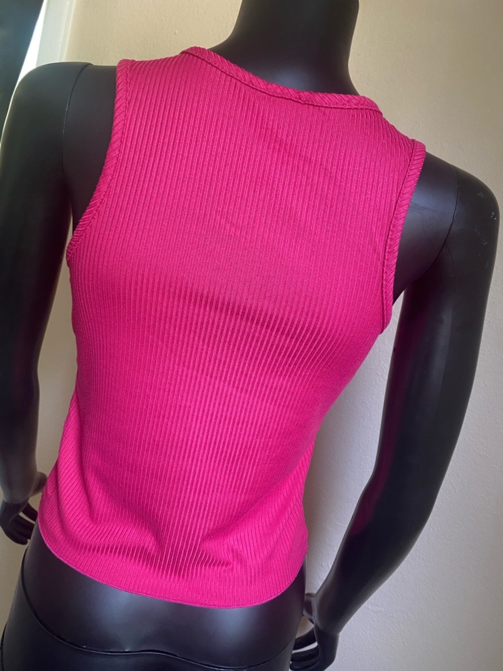 Olivia Rae Ribbed Tank in Fuchsia Pink - Picture 6 of 9